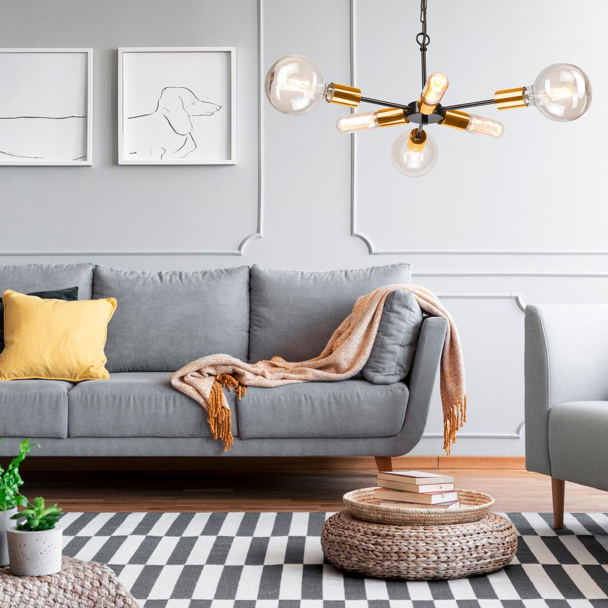 Hängeleuchte 42770 Starla - Goldfarben, Design (74/34/74cm)