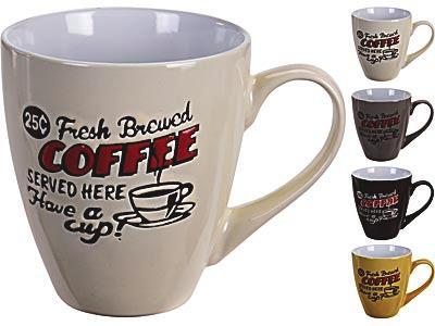 Bögre Coffee - Bézs/Sárga, Kerámia (13/10/12cm)