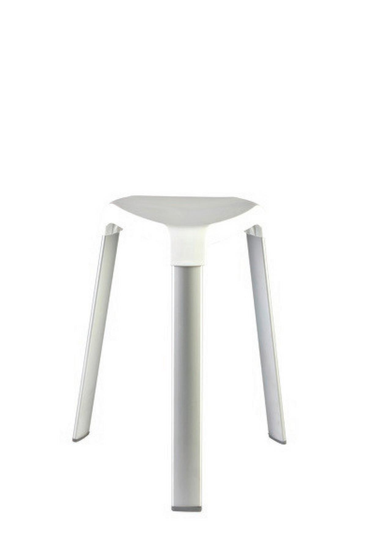 Duschhocker Rutschfest - Weiß, Basics, Kunststoff/Metall (29/26/45cm)