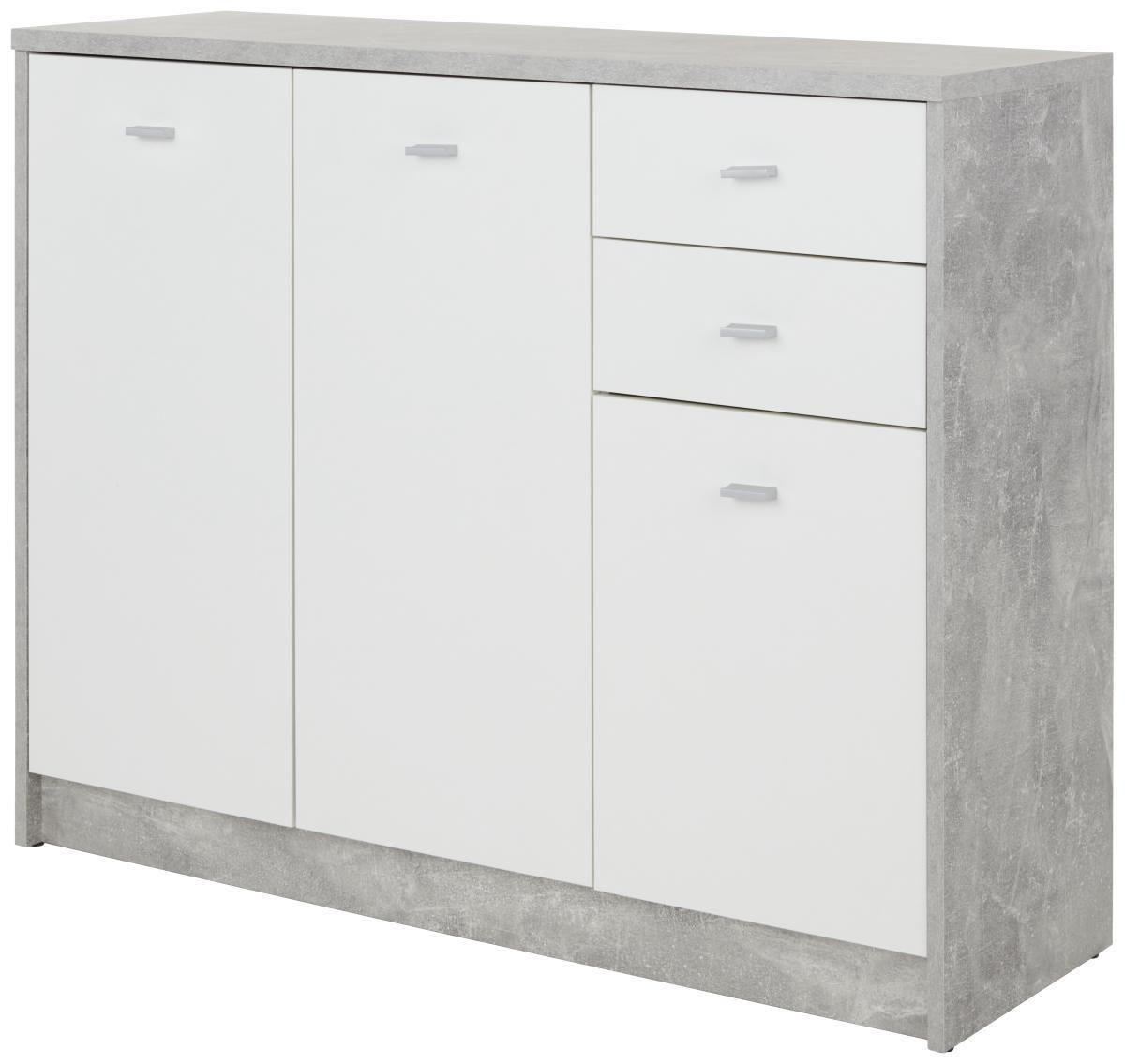 KOMODA 4-YOU NEW YUK05 - čierna/sivá, Modern, kompozitné drevo/plast (109,1/85,4/34,6cm)