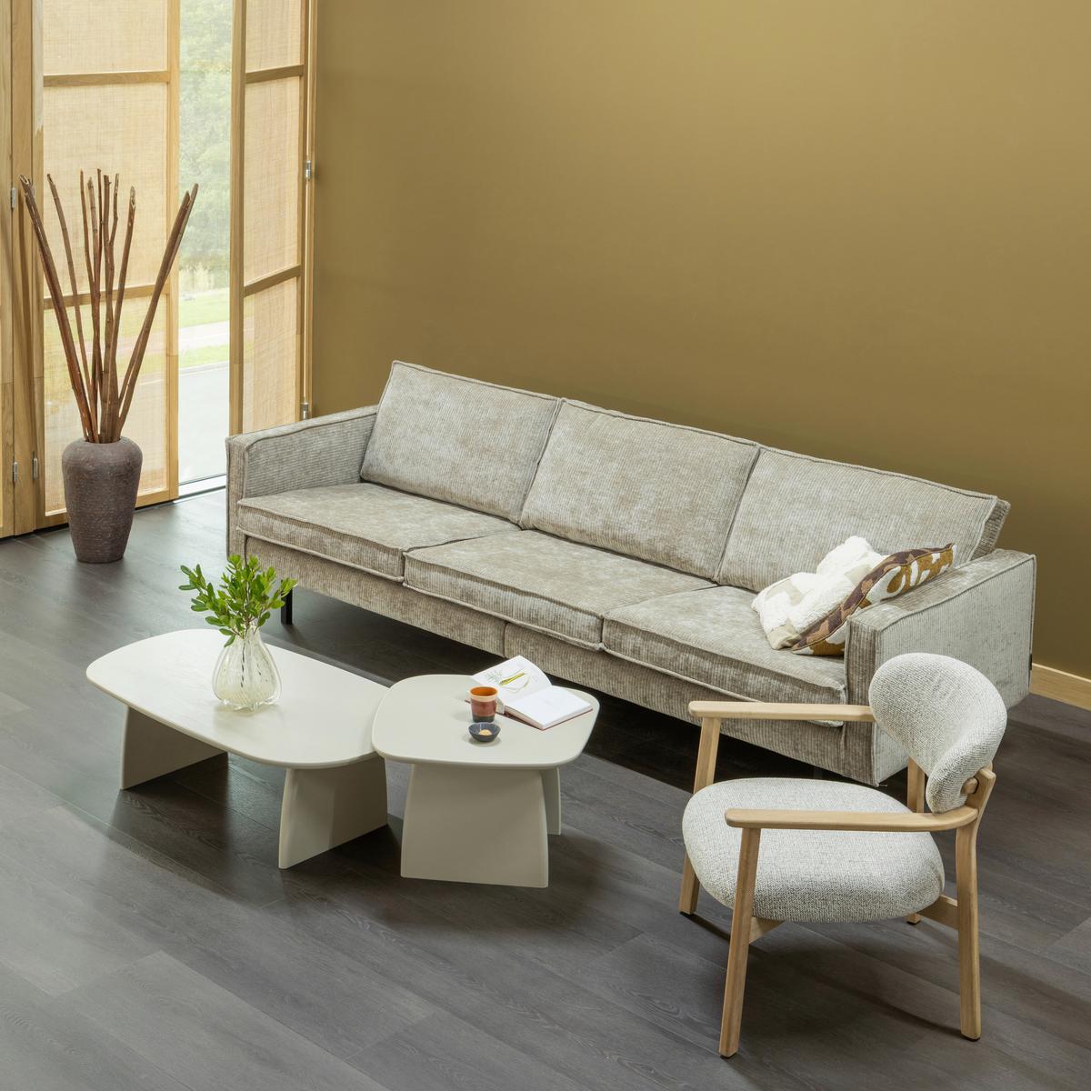 3-SITZER-SOFA Rodeo Sandfarben B: 277cm - Sandfarben/Schwarz, MODERN, Textil (277/85/86cm) - Livetastic