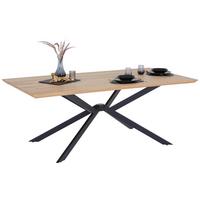 Esstisch mit Echtholz-Platte Woodstyle 200x100cm Wildeiche - Wildeiche/Schwarz, MODERN, Holz/Metall (200/77/100cm)