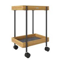 Badezimmerregal mit Rollen Bambus/Eisen 46x30 cm Nancy - KONVENTIONELL, Holz/Kunststoff (46/57/30cm) - Playboy