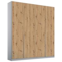 Drehtürenschrank 181 Cm Alabama Extra Hellgrau - Hellgrau/Eiche Artisan, MODERN, Holzwerkstoff (181/229/54cm)