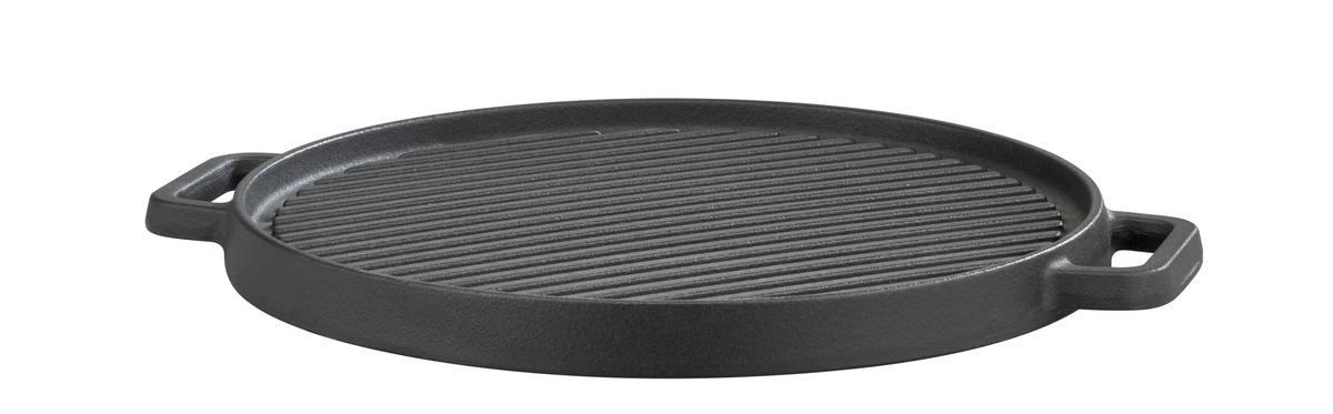 Grillplatte Gusseisen, schwarz - Schwarz, Basics, Metall (30cm) - GSW