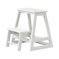 Titthocker Skala, Weiß 45,5x49x38,5 cm - Weiß Hochglanz, Natur, Holz (45,5/49/38,5cm) - Gardenson