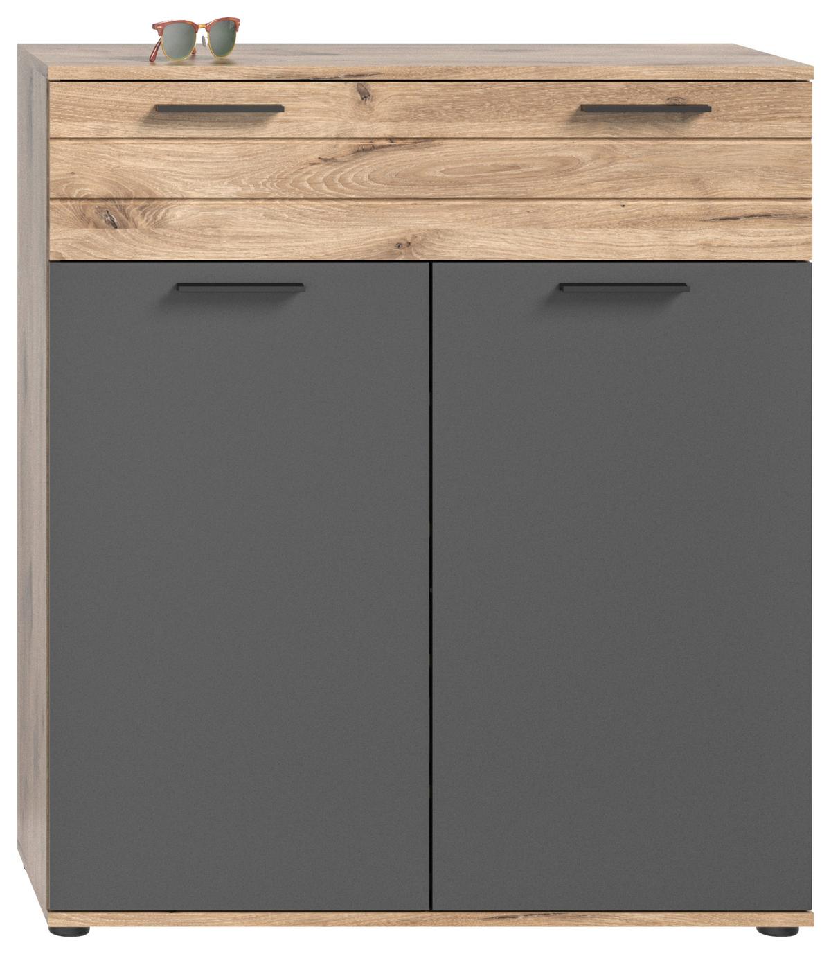 Mason B: 195 cm Nox Oak 4-teilig - Glas/Holzwerkstoff (195/200/38cm) - MID.YOU