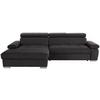 Ecksofa Mit Bettkasten Perry Graphitfarben 292x183 Cm - Silberfarben/Graphitfarben, Design, Textil (183/292cm) - Livetastic