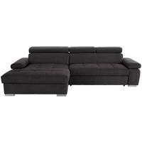 Ecksofa Mit Bettkasten Perry Graphitfarben 292x183 Cm - Silberfarben/Graphitfarben, Design, Textil (183/292cm) - Livetastic