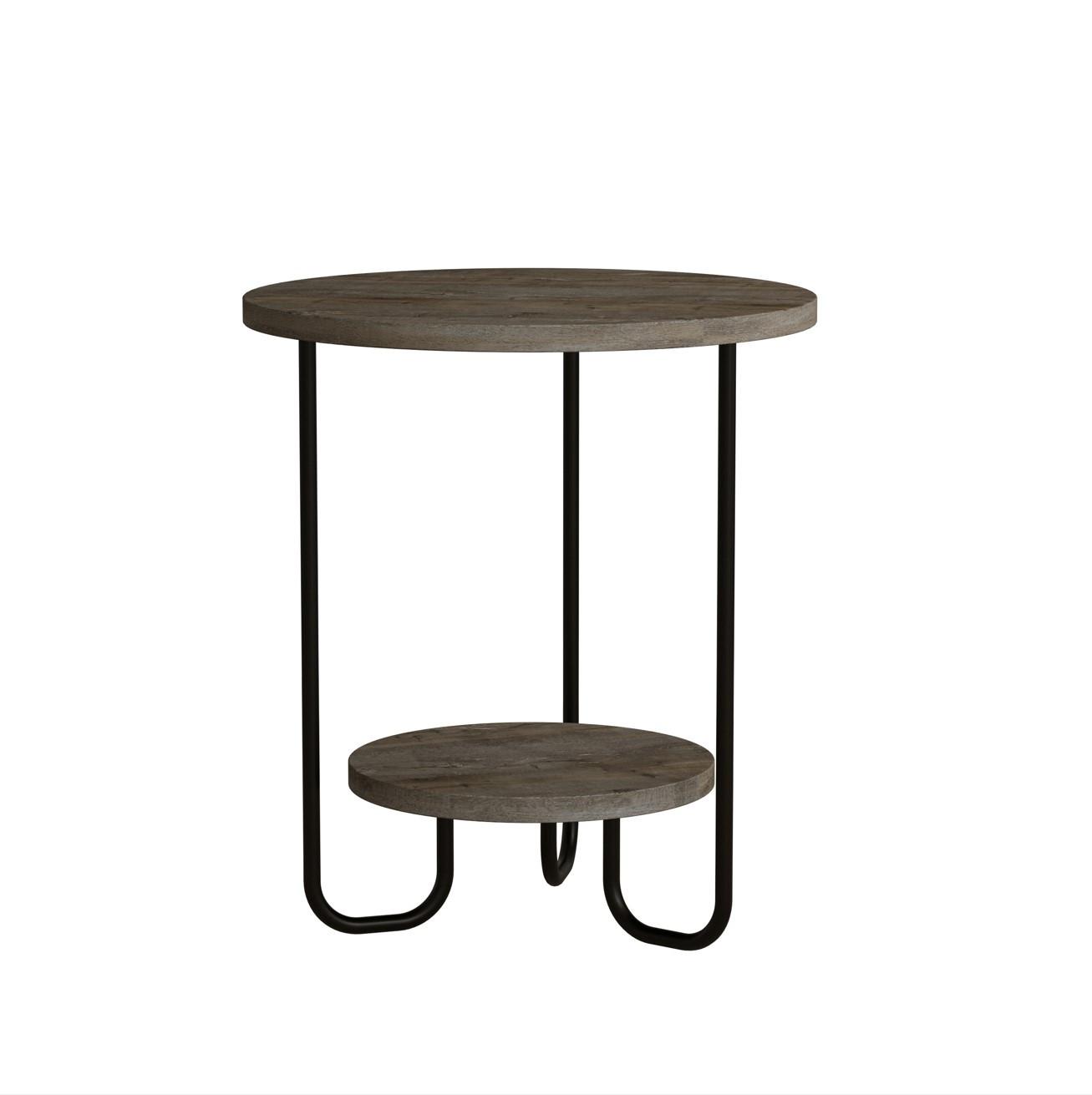Beistelltisch Corro Beistellstisch - Dunkelbraun/Schwarz, Design, Holzwerkstoff/Metall (40/40/45cm) - Livetastic