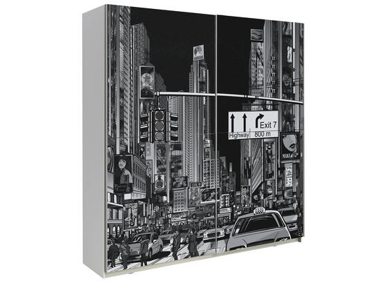 Schwebetürenschrank Plakato City 170,3 cm - Schwarz/Weiß, MODERN, Holzwerkstoff/Kunststoff (170,3/190,5/61,2cm) Schwebetürenschrank Plakato City 170,3 cm - Schwarz/Weiß, MODERN, Holzwerkstoff/Kunststoff (170,3/190,5/61,2cm)
