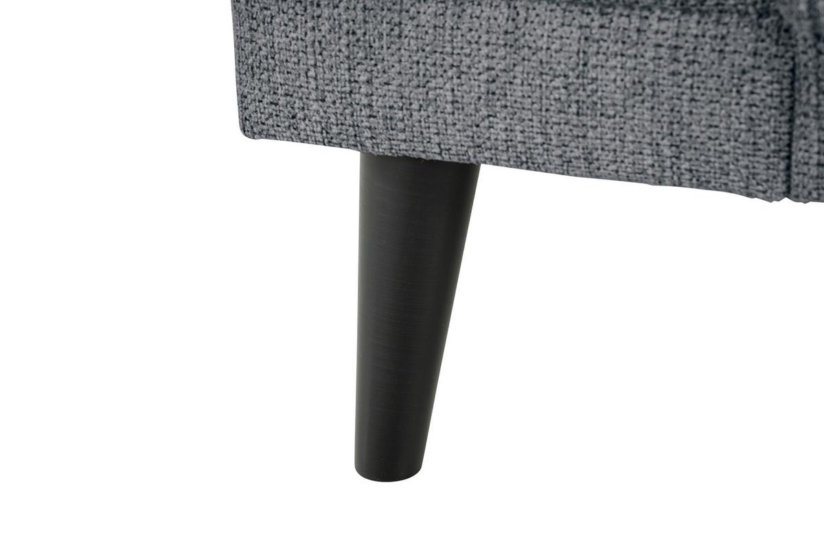 3-Sitzer-Sofa Oslo Dunkelgrau B: 218 cm - Dunkelgrau/Schwarz, Design, Textil (218/77/93cm) - MID.YOU