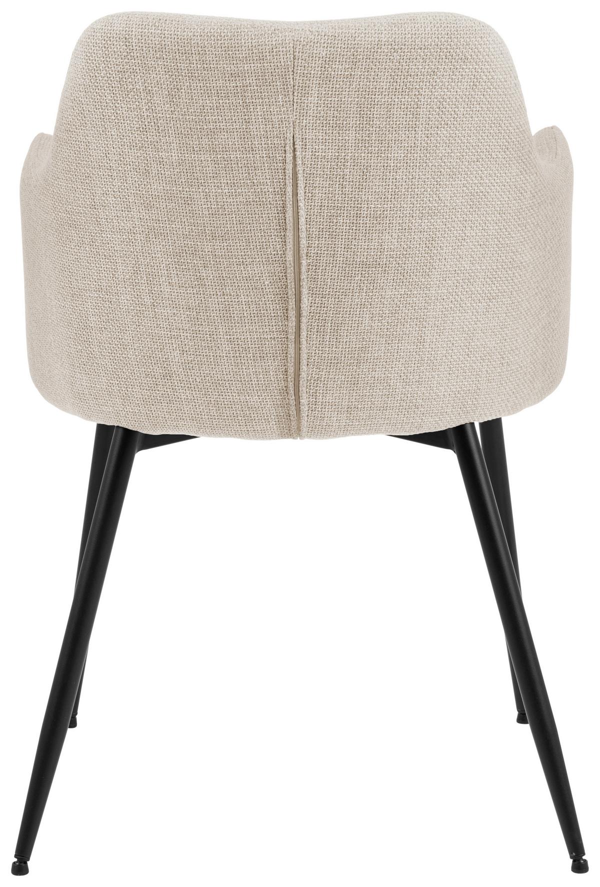 Armlehnstuhl Ilsa Beige - Beige/Schwarz, MODERN, Textil/Metall (54,5/84,5/60cm) - MID.YOU