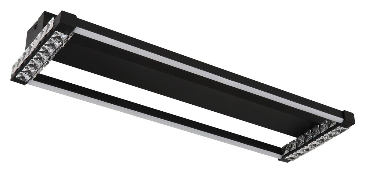 Led-deckenleuchte 67164d - Klar/Schwarz, Design, Kunststoff/Metall (62,5/20,6/7cm) - Globo