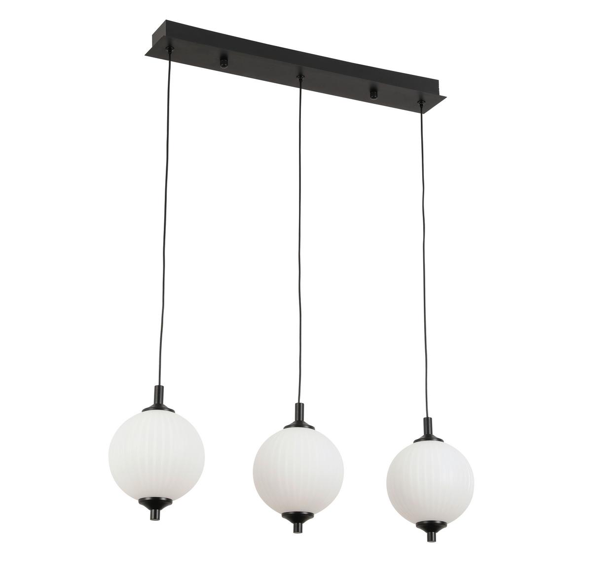 Závěsné svítidlo Wilm, V: ca 120cm, černá - bílá/černá, Moderní, kov/plast (65/15/120cm) - Modern Living