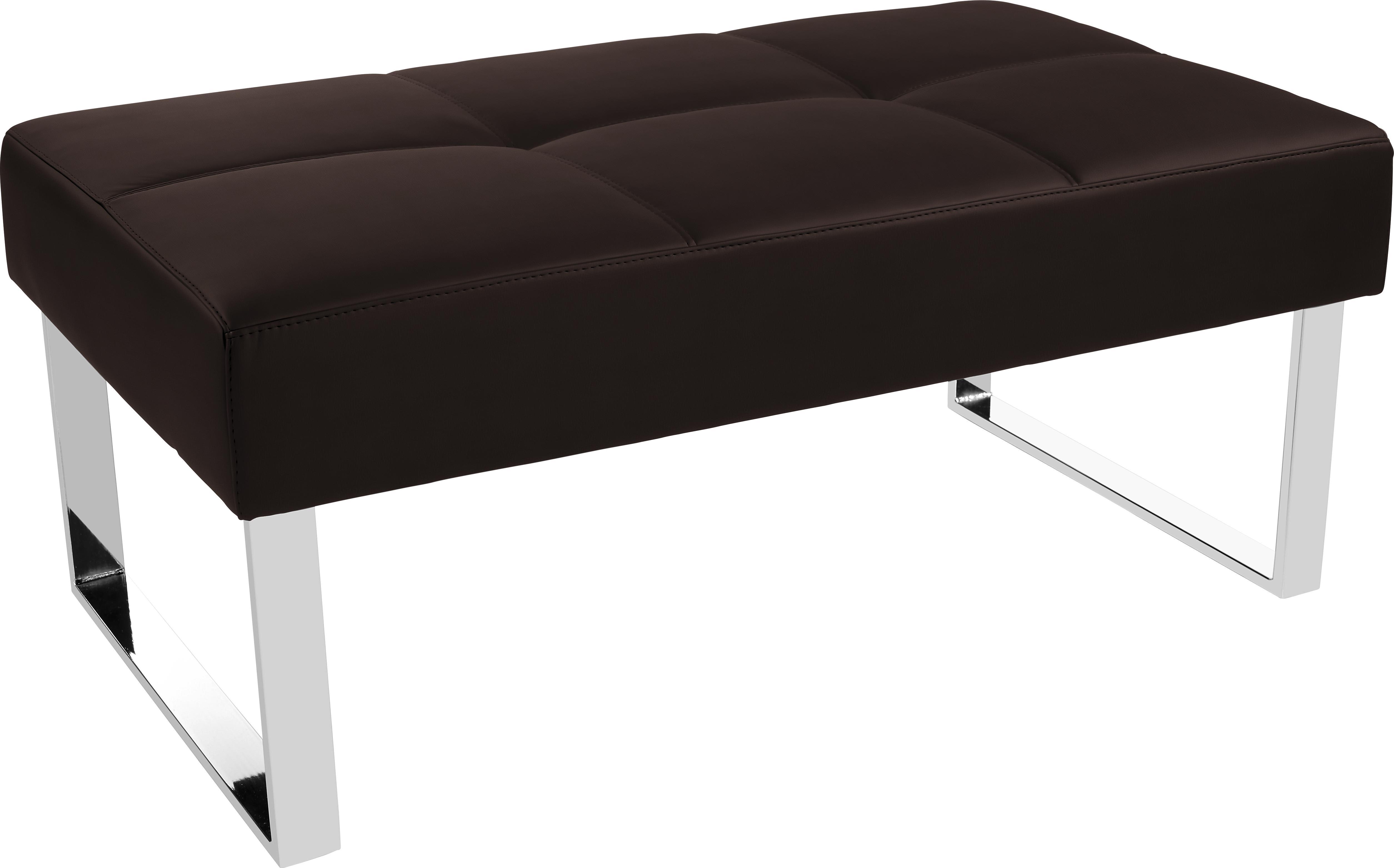 Sitzbank Rab - Dunkelbraun, MODERN, Leder/Metall (140/50/62cm) - Ombra