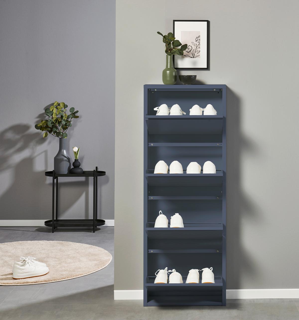 VÝKLOPNÁ SKRINKA NA TOPÁNKY BERT BLAU - modrá, Modern, kov (51/137/16cm) - Boxxx