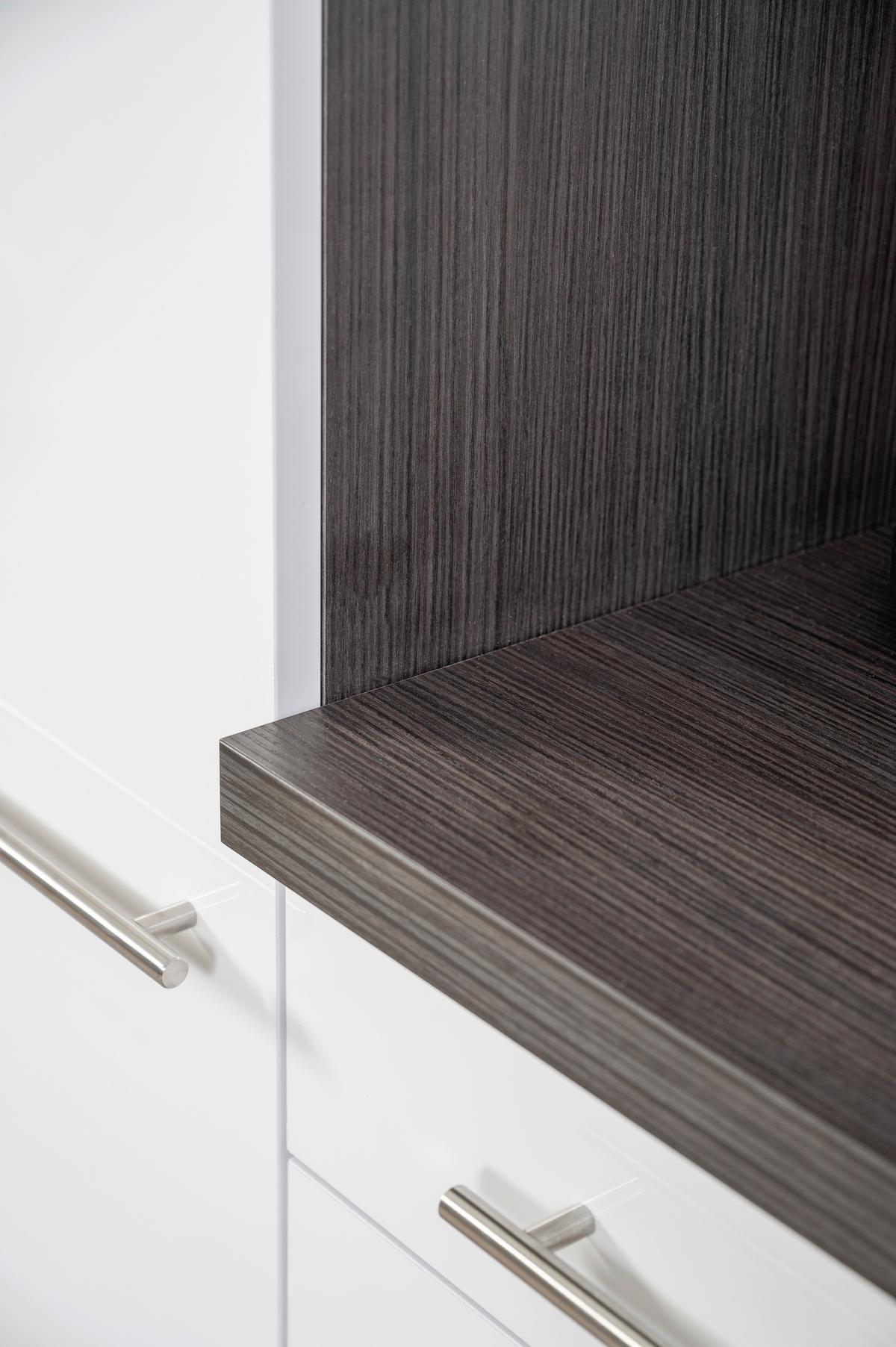 Küchenzeile Rp250ewc Mit Geräte 250 Cm Grau/weiß - Weiß/Grau, Basics, Holzwerkstoff (250cm) - Respekta