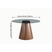 Esstisch Sienna Walnussfarben/D-Grau L: 120 cm - Dunkelgrau/Walnussfarben, MODERN, Glas/Holzwerkstoff (120/76cm) - MID.YOU