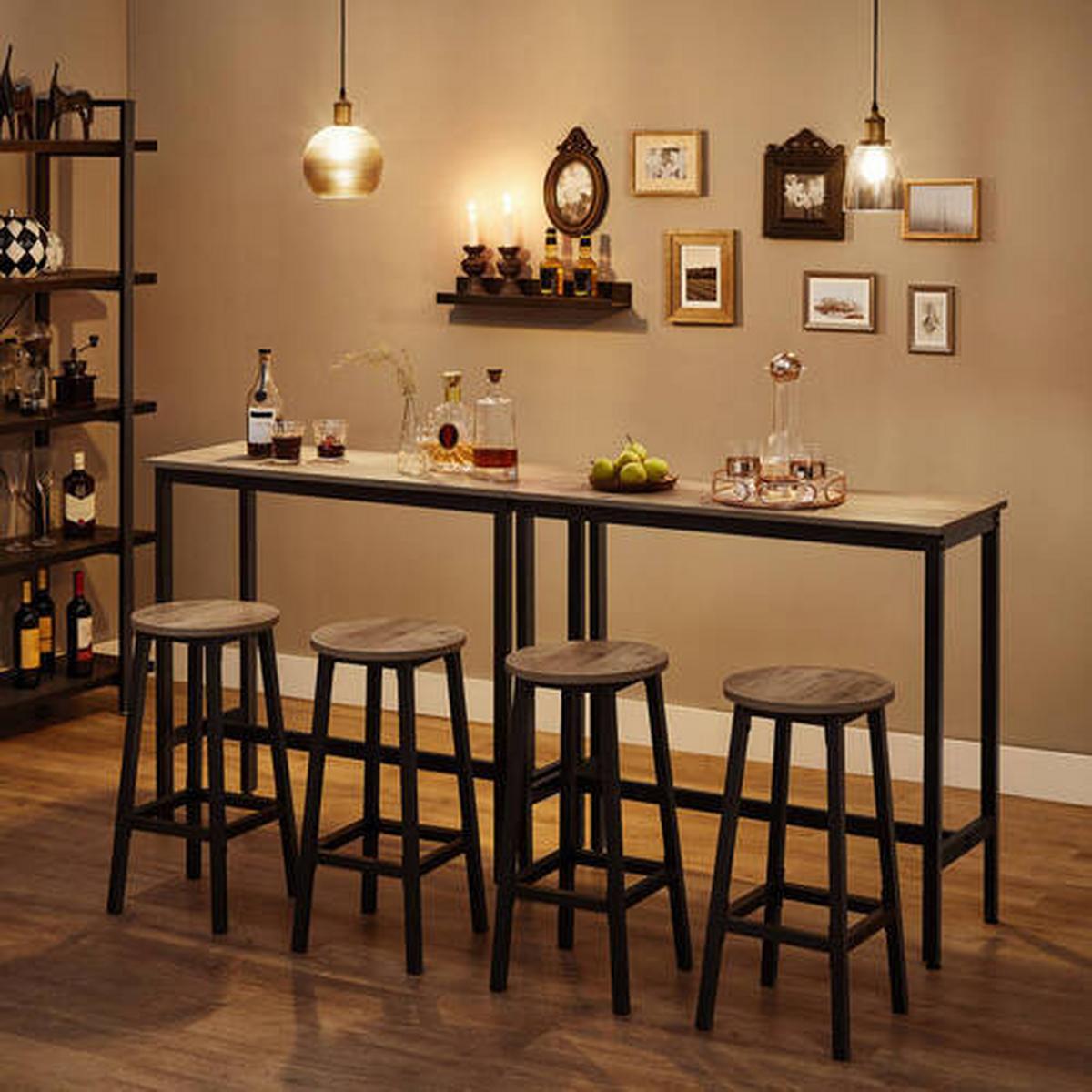 Bartisch Vasagel 100x40x90 cm Braun, Schwarz - Schwarz/Braun, Trend, Holzwerkstoff/Metall (100/40/90cm) - Boxxx