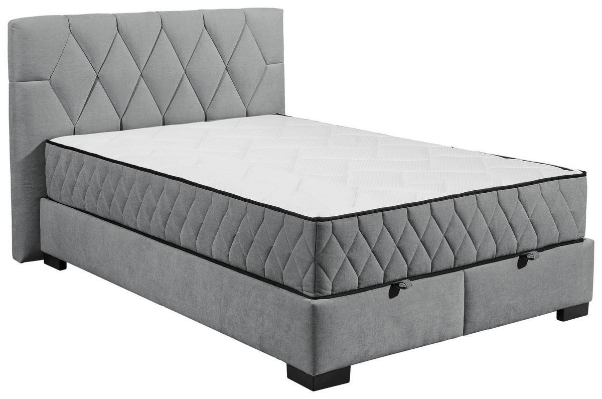 Boxbett Nagol B - Anthrazit/Schwarz, MODERN, Holzwerkstoff/Textil (140/200cm) - MID.YOU
