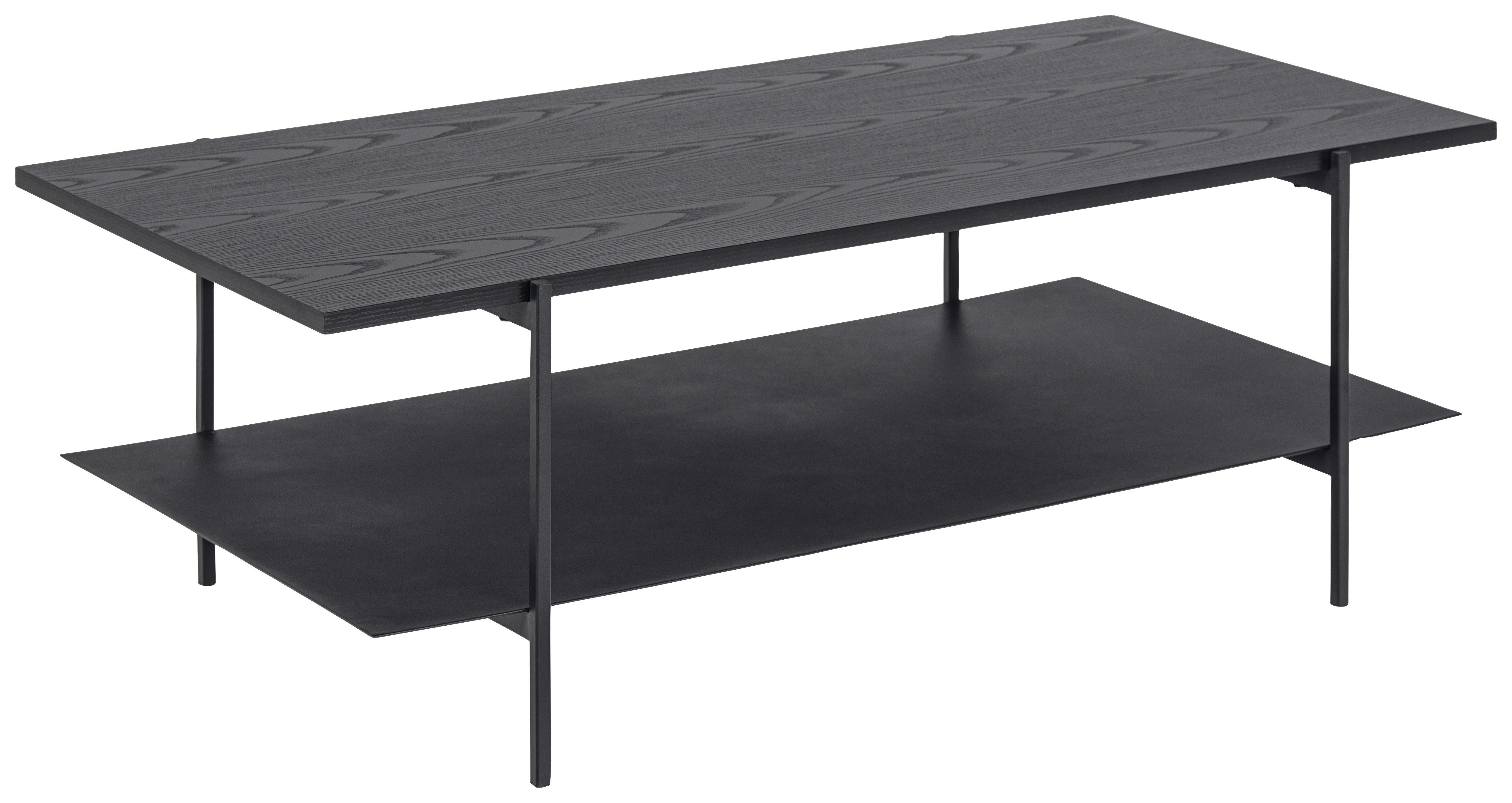 Konferenčný stolík ANGUS - čierna, Modern, kov/kompozitné drevo (115/60/40cm)