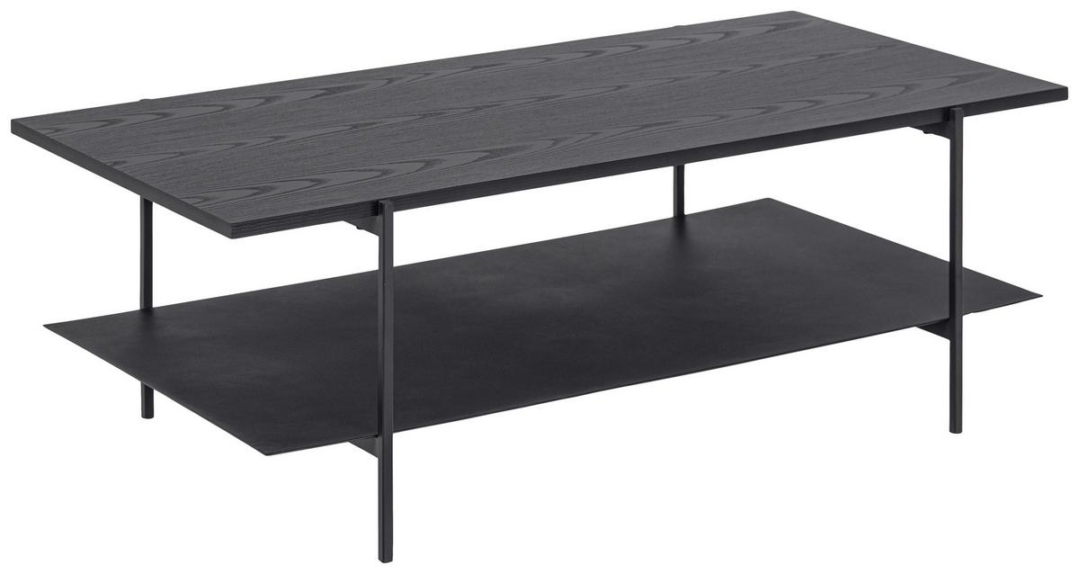 Konferenčný stolík ANGUS - čierna, Modern, kov/kompozitné drevo (115/60/40cm)