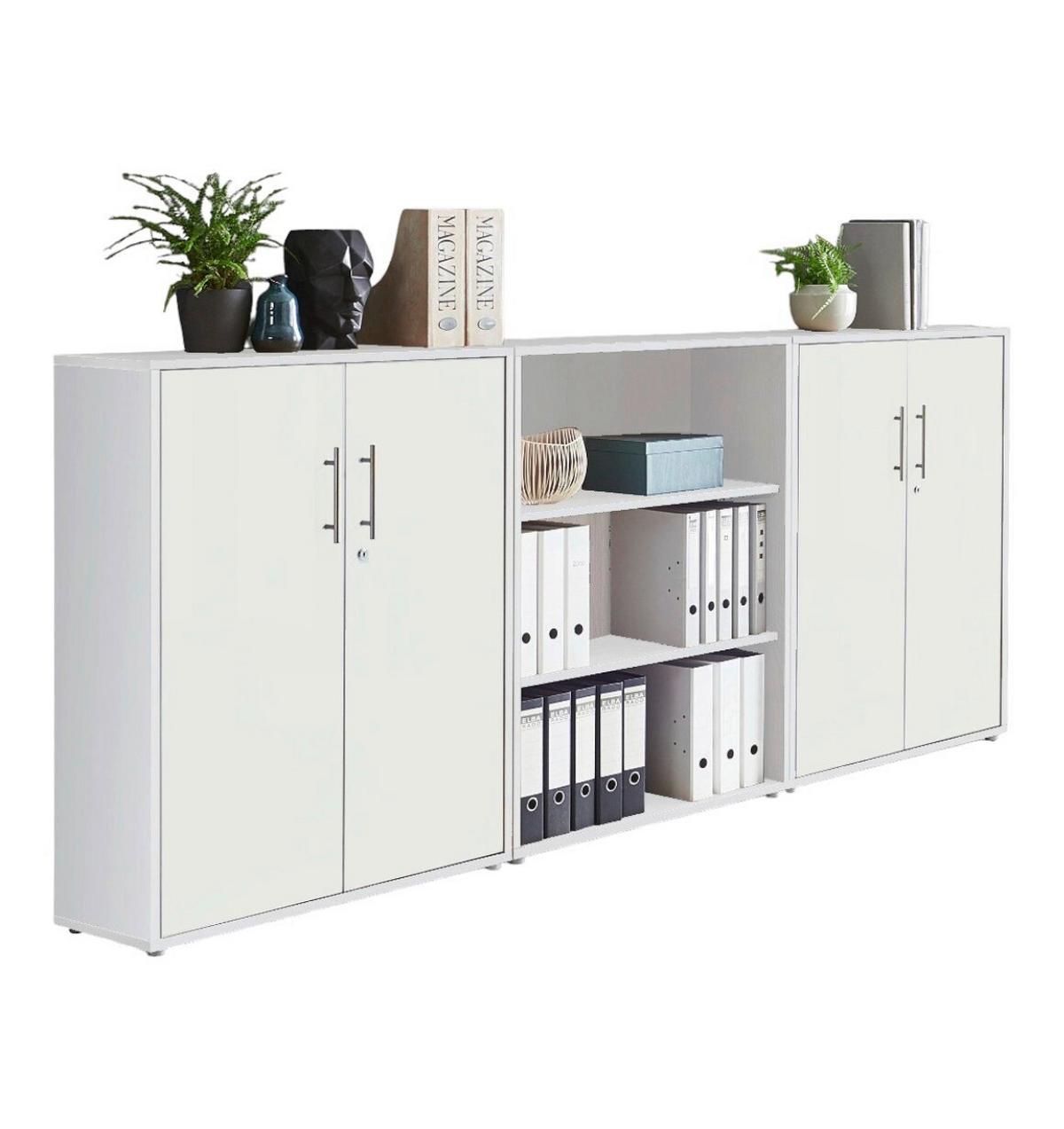 Office Edition B: 253,2 Cm Weiß - Weiß, MODERN, Holzwerkstoff (253,2/113,6/33cm) - MID.YOU