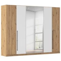 Kleiderschrank Safari mit Spiegel B: 271 cm - Weiß/Eiche Artisan, KONVENTIONELL, Holzwerkstoff (271/210cm)