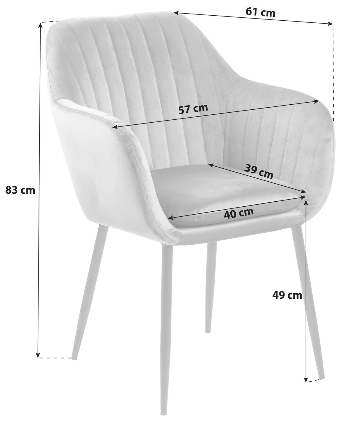 Stolička s podrúčkami EMILIA béžová - čierna/piesková, Trend, kov/textil (57/83/61cm) - MID.YOU