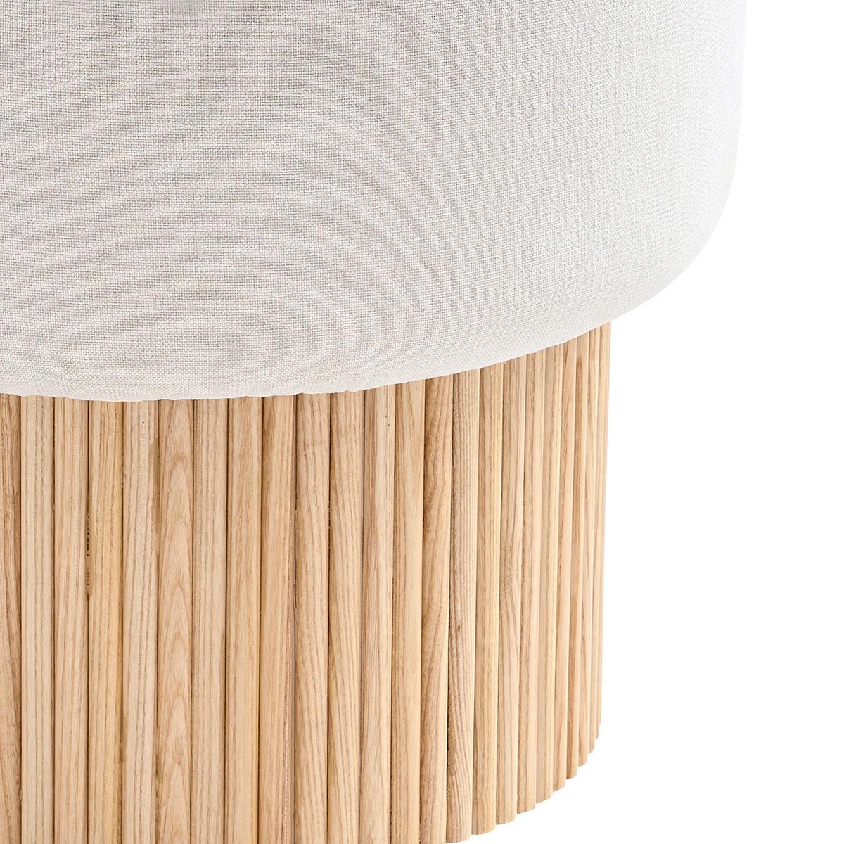 Hocker Weiß, Naturfarben B: 50cm - Naturfarben/Weiß, MODERN, Holzwerkstoff/Textil (50/43/50cm) - Livetastic