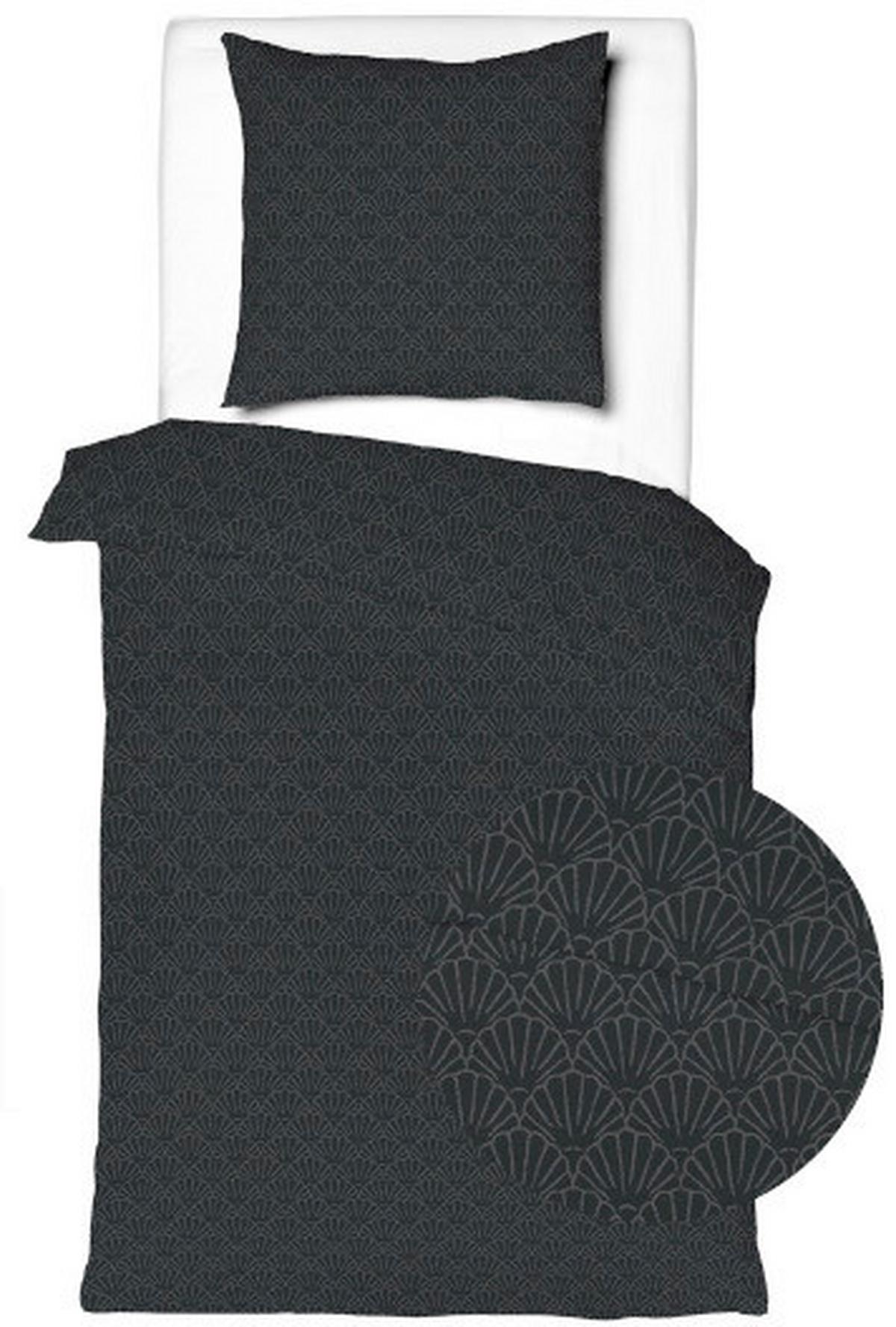 POSTEĽNÁ BIELIZEŇ SHELL, ca. 90x70/140x200 cm - čierna, textil (140/200cm) - Mömax
