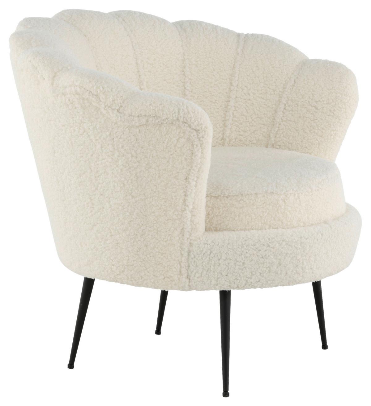 Sessel Calais - Schwarz/Weiß, Design, Textil/Metall (83/76/77cm) - Livetastic
