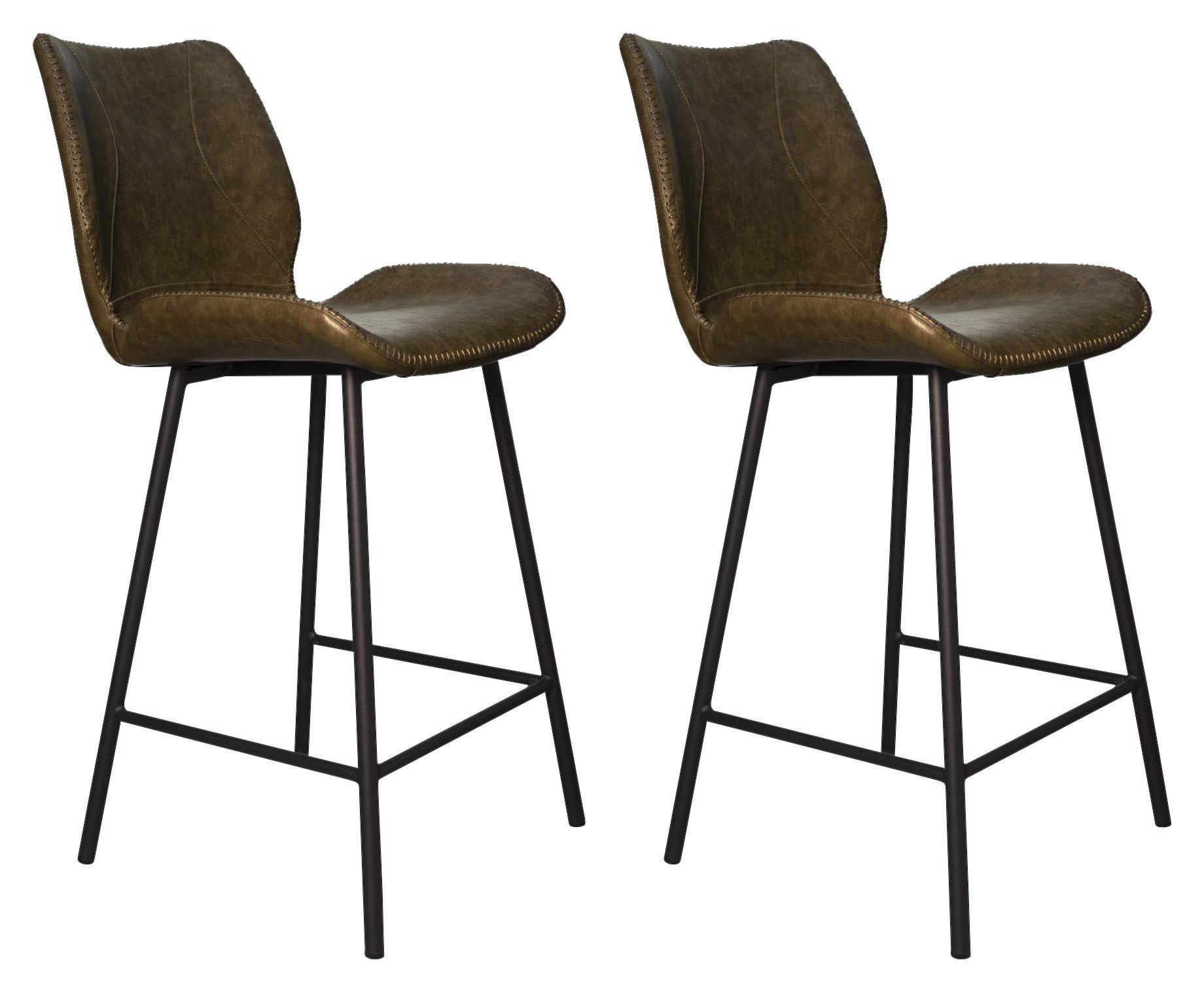 BARHOCKER-SET BARRON - Schwarz/Grün, KONVENTIONELL, Kunststoff/Textil (47/99/55cm) - MID.YOU