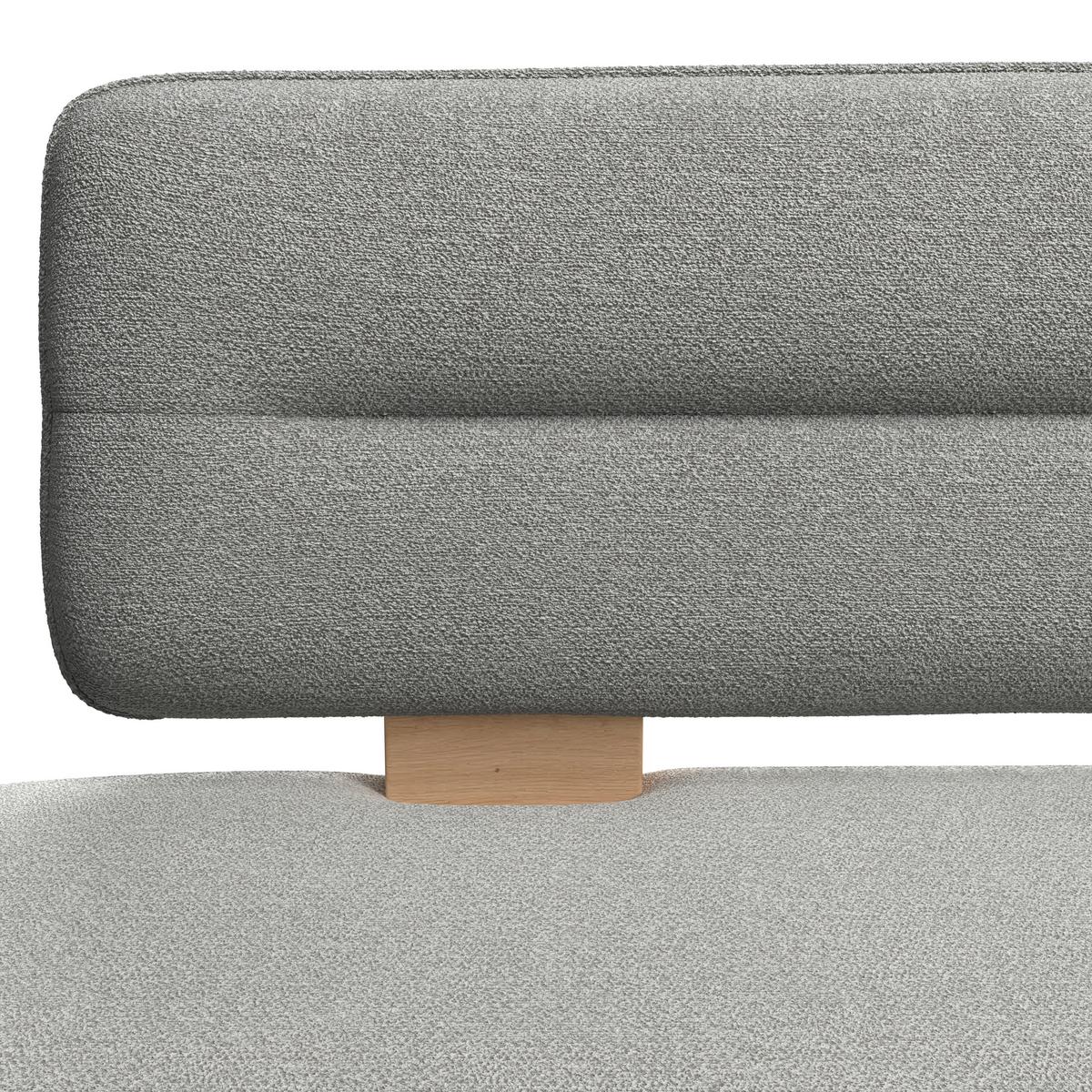 Sitzbank Beluna II Webstoff hellgrau, B: 160cm - Eichefarben/Hellgrau, KONVENTIONELL, Holzwerkstoff/Textil (160/87/67cm) - James Wood