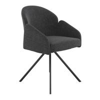 Armlehnstuhl Holly drehbar Webstoff anthrazit, B: 56,5 cm - Anthrazit, MODERN, Textil/Metall (56,5/61/84cm)