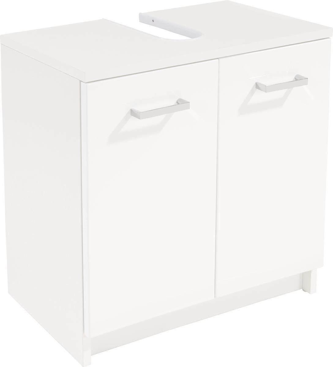 SKRINKA POD UMÝVADLO FIOLA - biela/chrómová, Konventionell, kov/kompozitné drevo (55/52,2/30cm)