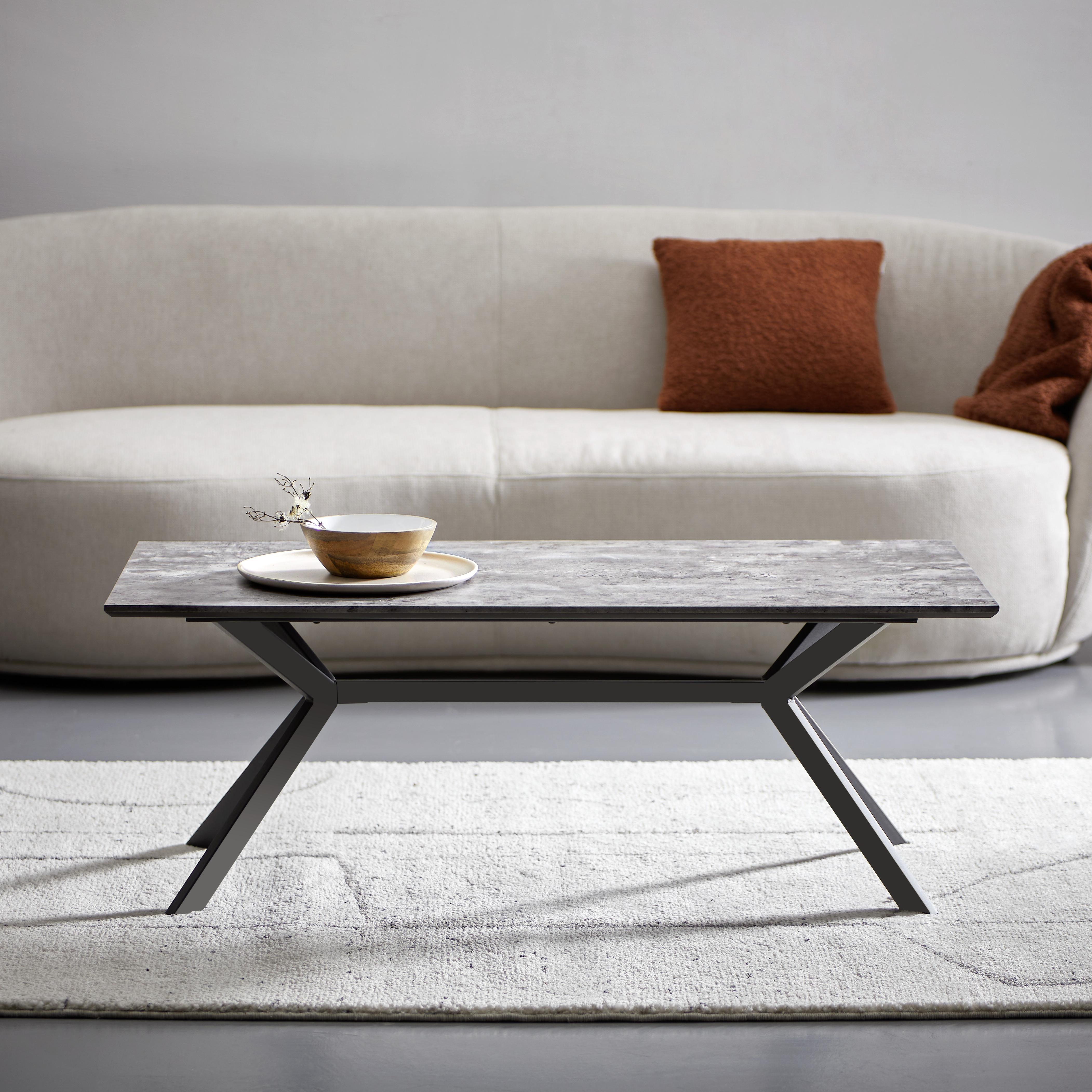 Couchtisch Slack, Grau/Schwarz - Schwarz/Grau, MODERN, Holzwerkstoff/Metall (120/60/45cm) - MID.YOU