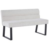 Sitzbank Kea mit Lehne Beige, B: 140 cm - Beige/Schwarz, KONVENTIONELL, Textil/Metall (140/83/61cm) - MID.YOU