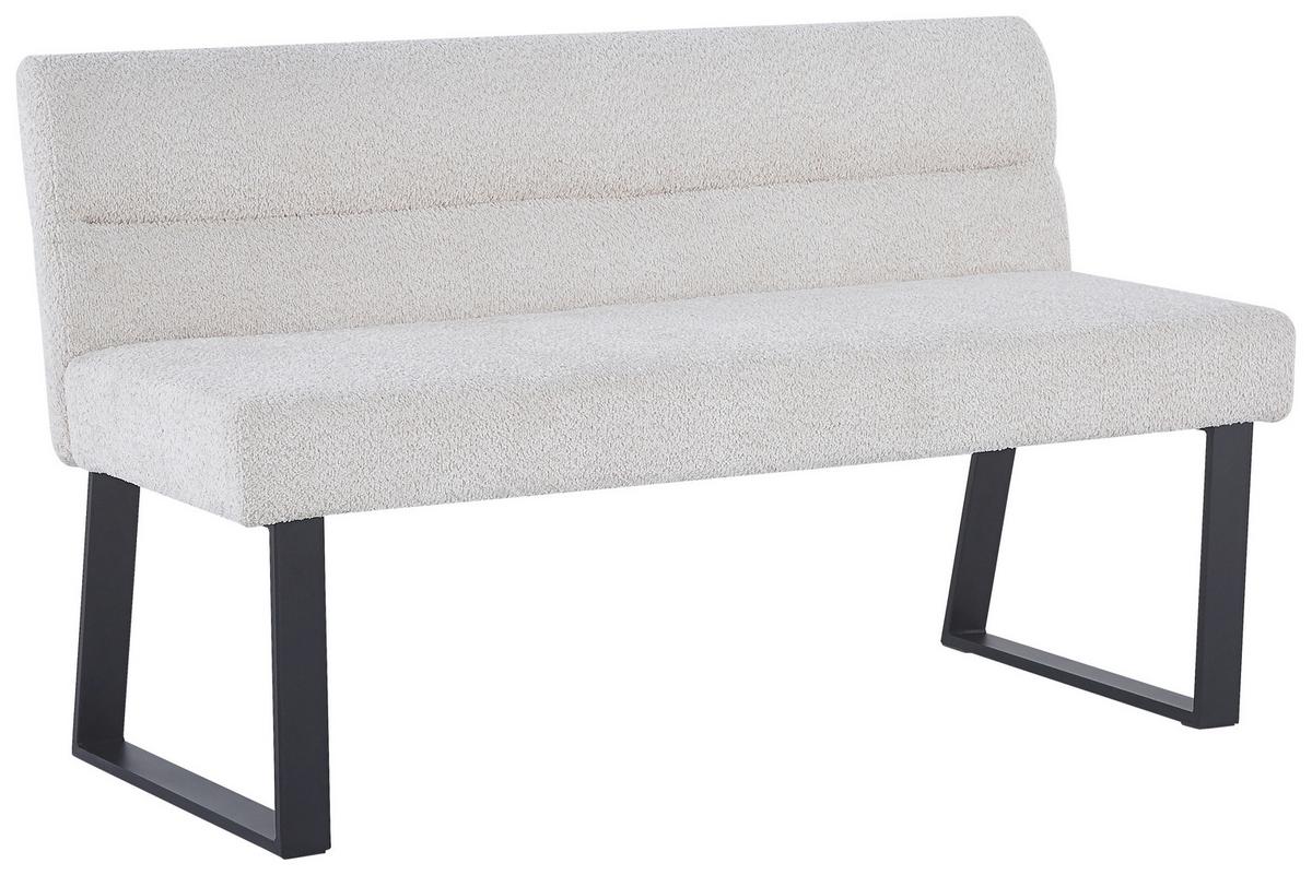 Sitzbank Kea Mit Lehne Beige, B: 140 Cm - Beige/Schwarz, KONVENTIONELL, Textil/Metall (140/83/61cm) - MID.YOU