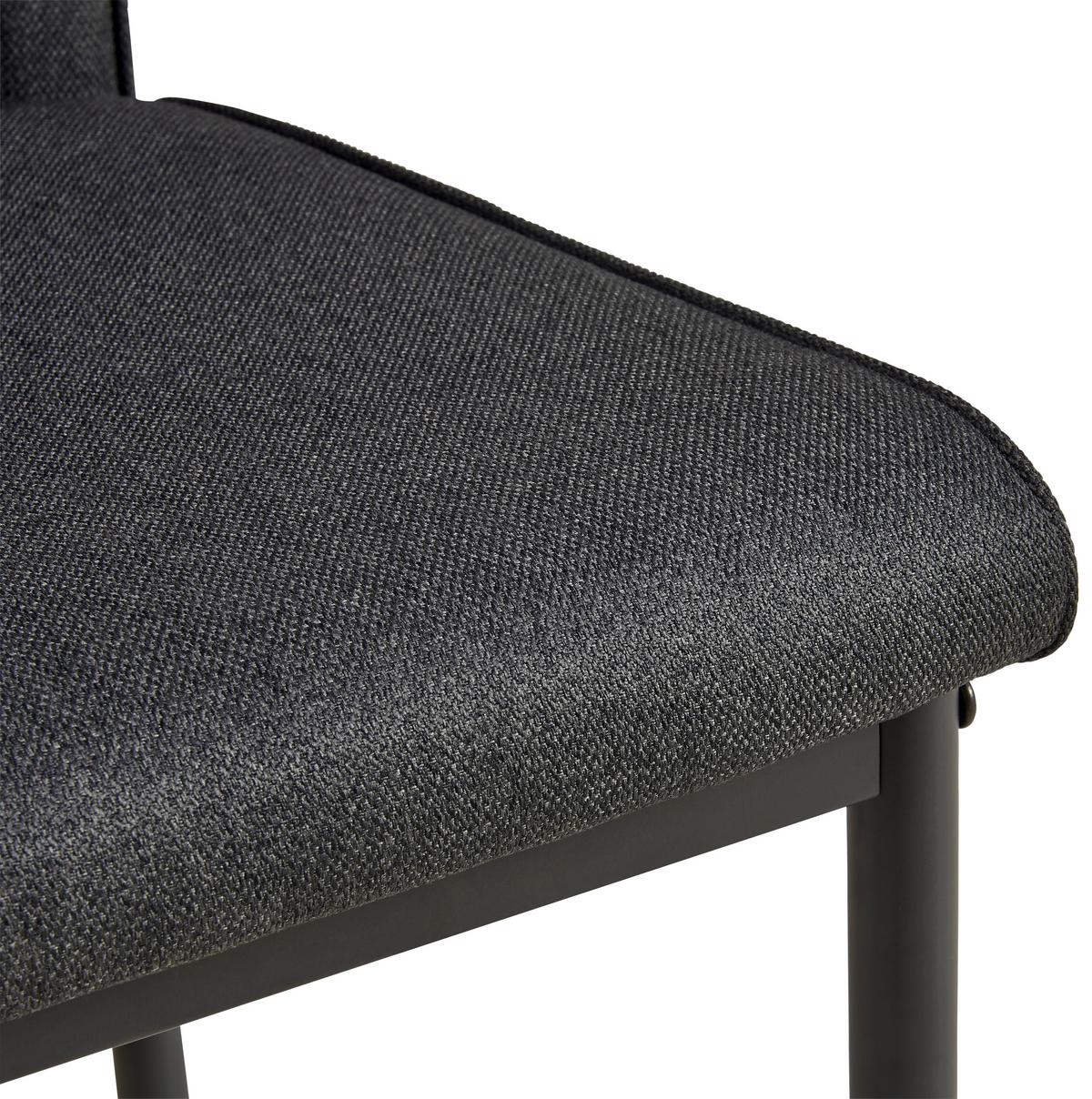 Stuhl Everton - Dunkelgrau/Grau, LIFESTYLE, Textil/Metall (44/91/58cm) - Livetastic