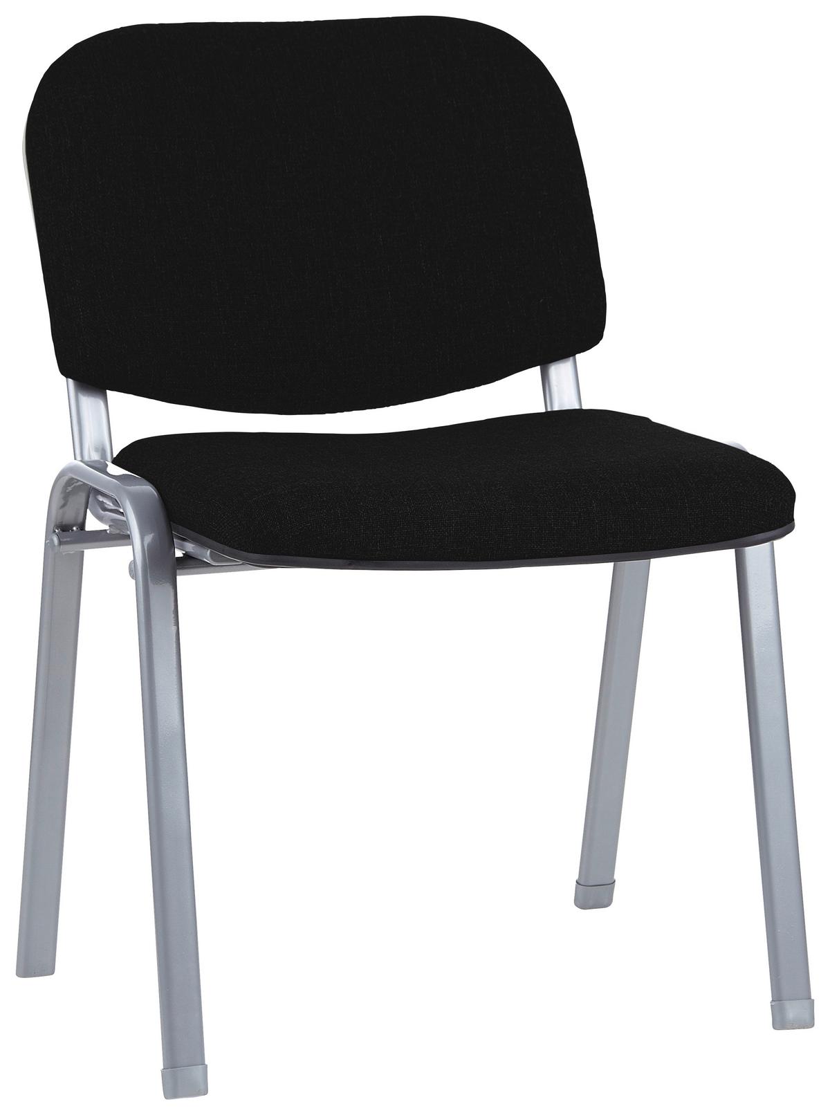 Besucherstuhl Xt 600 - Silberfarben/Schwarz, Basics, Textil/Metall (58/84/48cm) - MID.YOU