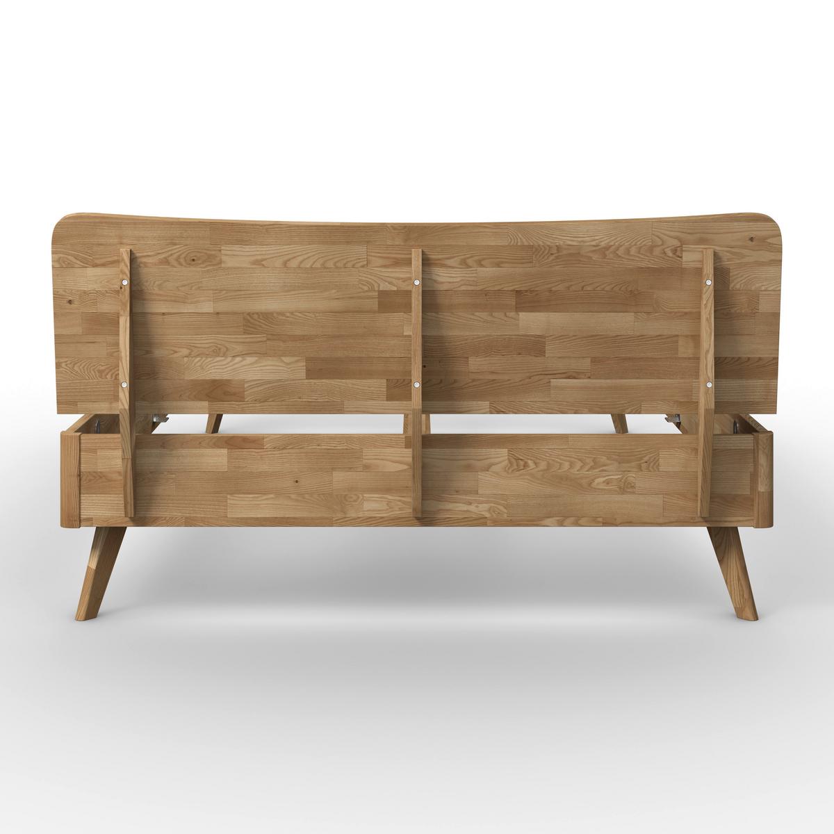 Dřevěná postel DANZIG 140x200 cm, lakovaná - divoký dub, Moderní, dřevo (140/200cm) - Bessagi Home