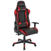 Gaming Stuhl Genf M. Armlehnen + Stützkissen Schwarz/rot - Rot/Schwarz, MODERN, Kunststoff/Textil (70/137/57cm)