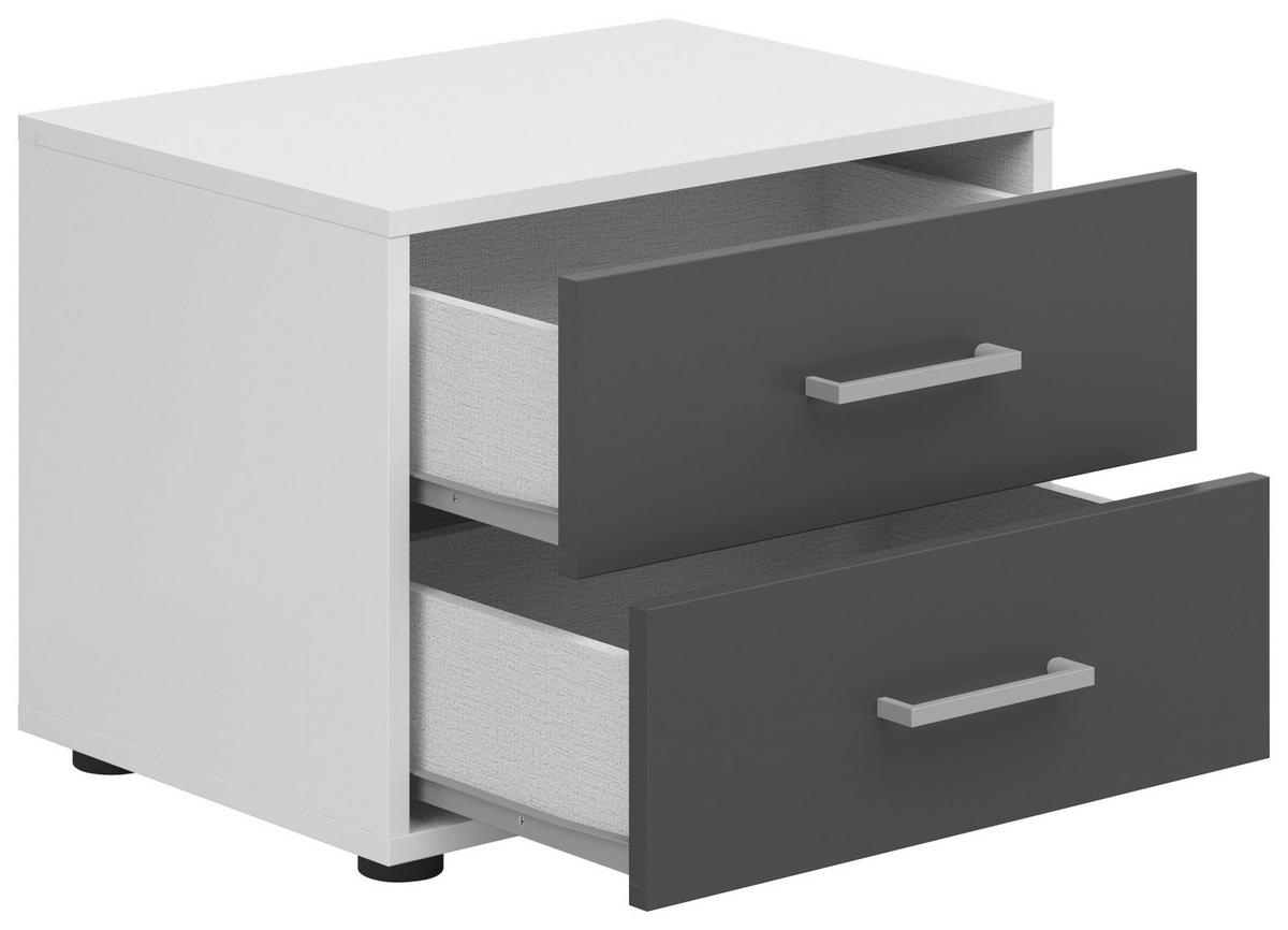 Éjjeliszekrény Smart 2 50/38cm - szürkésfehér/antracit, Basics, faalapú anyag (50/38/35cm)