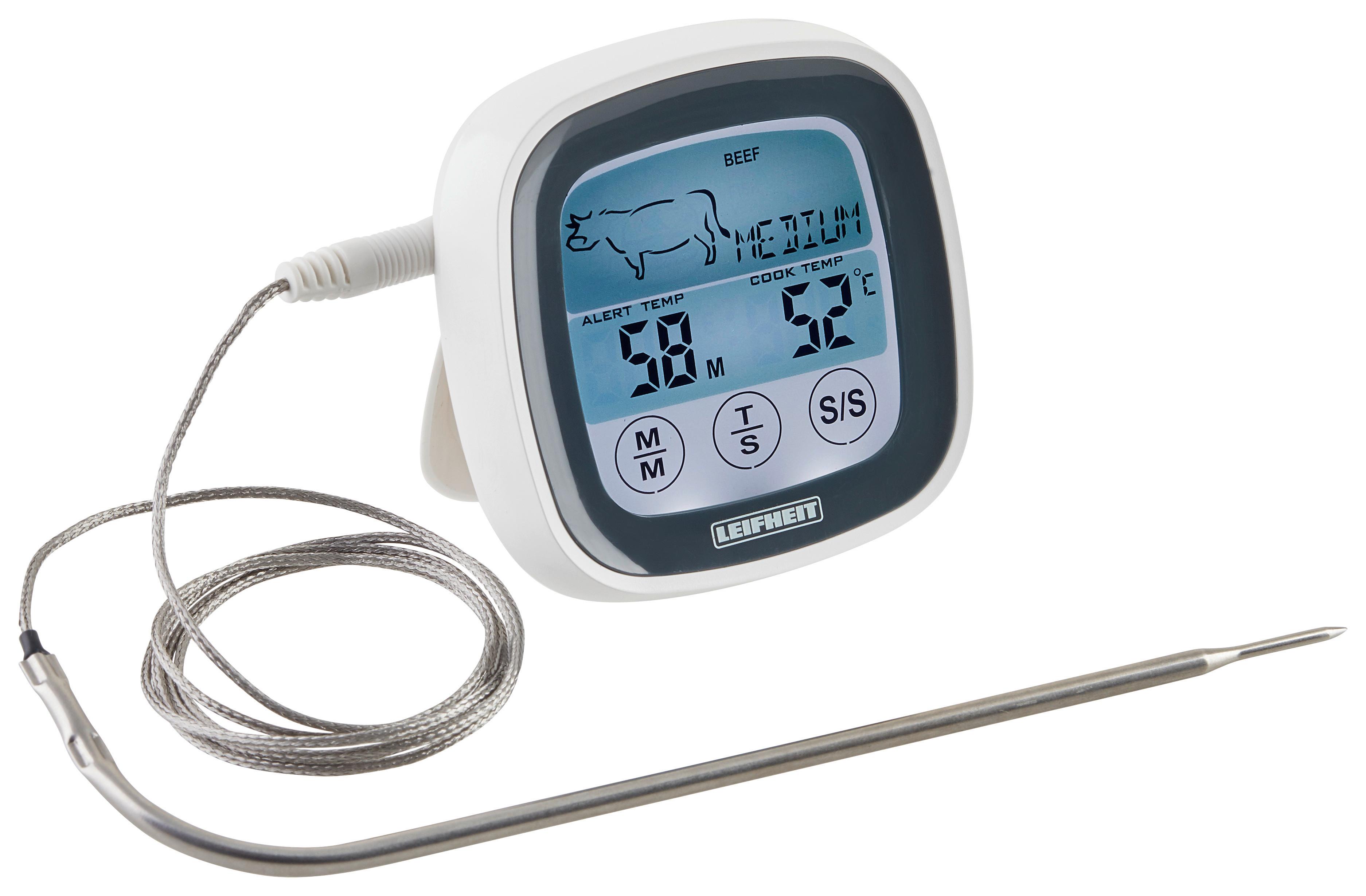 Bratenthermometer Metall Jamie Mit 5 Garstufen - Weiß, Basics, Kunststoff/Metall (3,8/2,15/8,3cm) - Leifheit