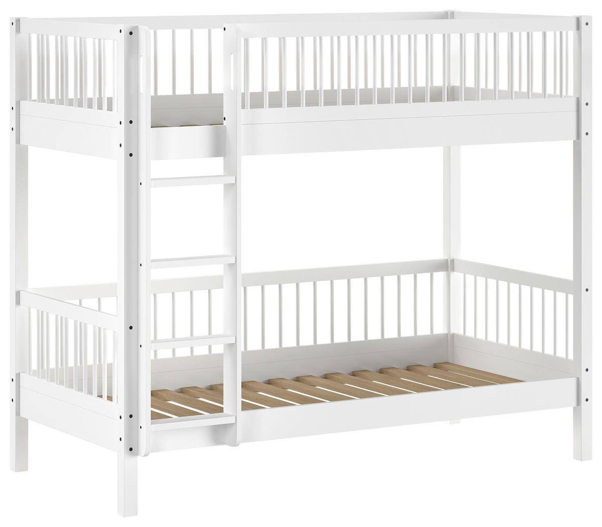 ETAGENBETT Forrest Weiß 90x200cm - Weiß/Naturfarben, MODERN, Holz (90/200cm) - Vipack
