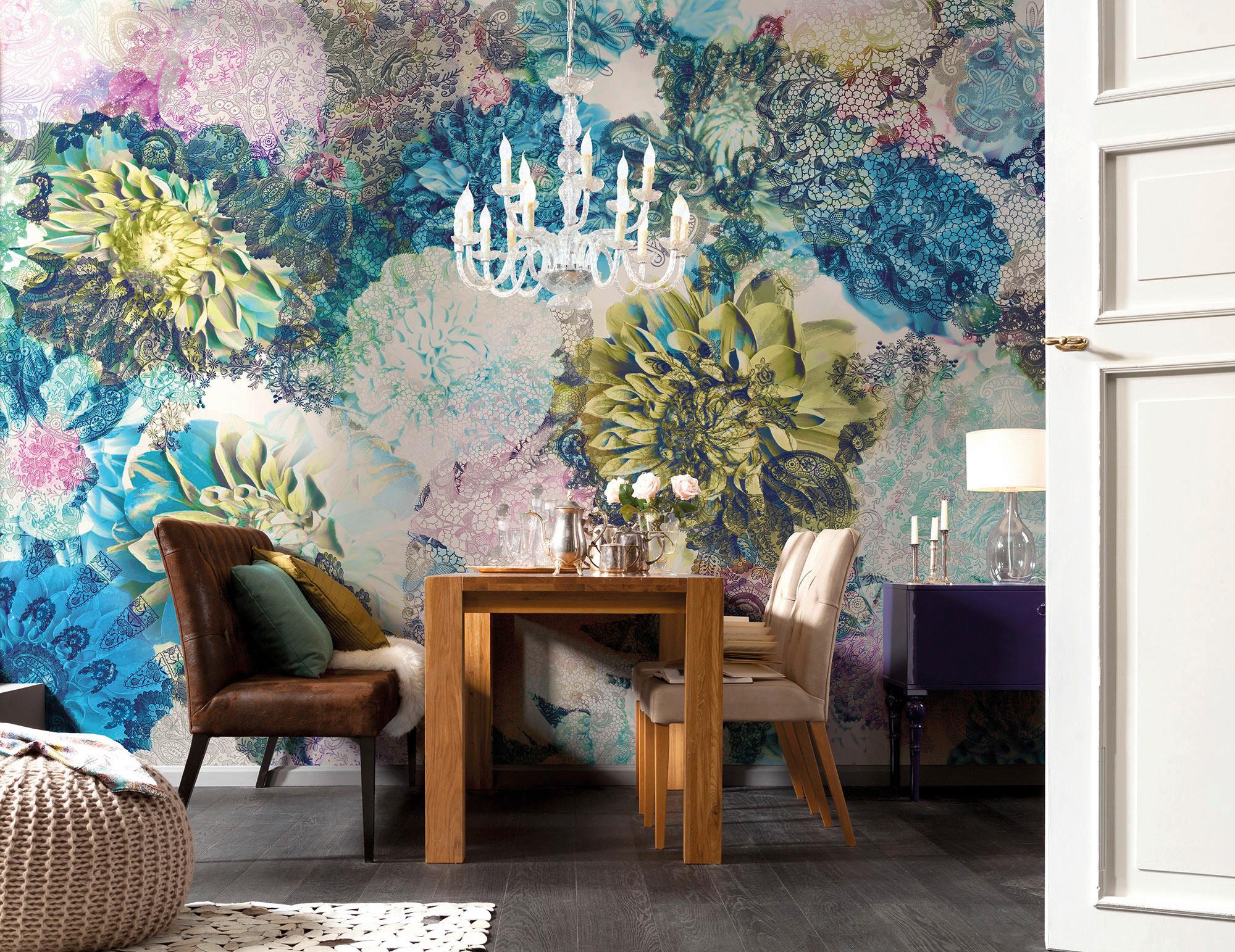 Vliestapete Frisky Flowers - Multicolor, Basics (400/260cm) - Komar