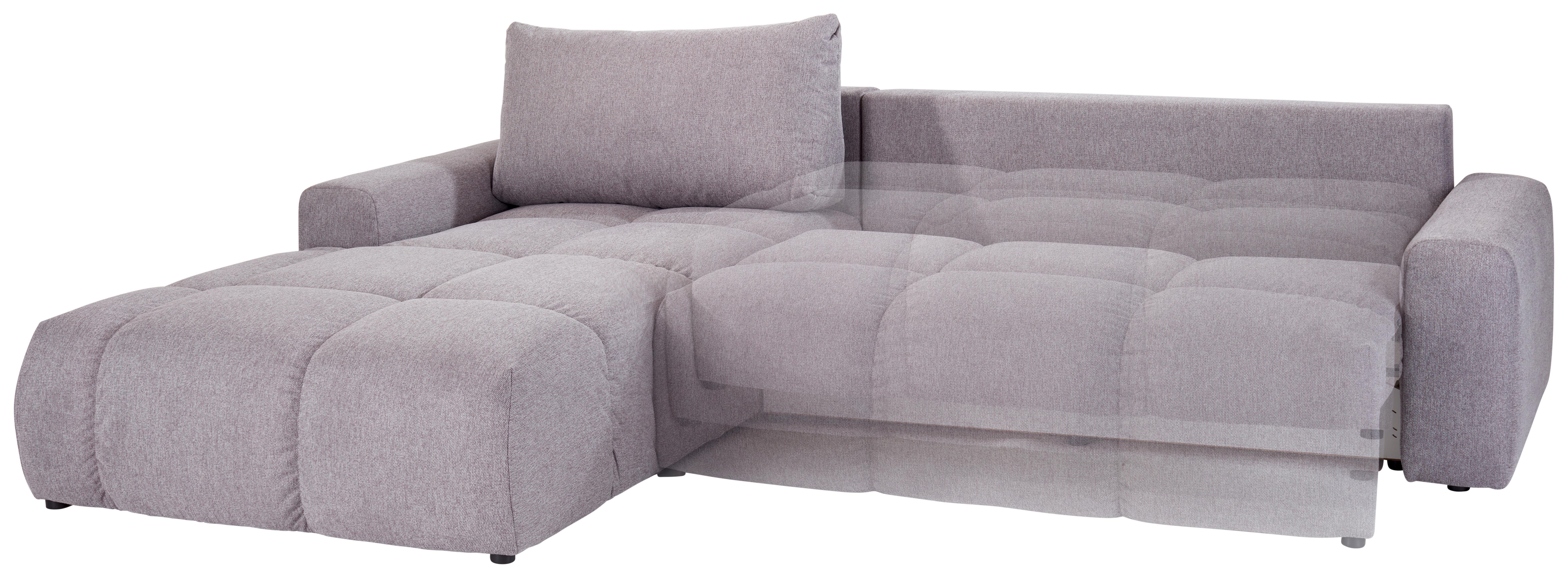 EcksofaWohnlandschaft Atlantic Mit Schlafftunktion + Bettkasten - Grau, Design, Textil (214/90/305cm) - Luca Bessoni mit Schlaffunktion + Bettkasten Atlantic Grau - Grau, Design, Textil (305/90/214cm) - Luca Bessoni