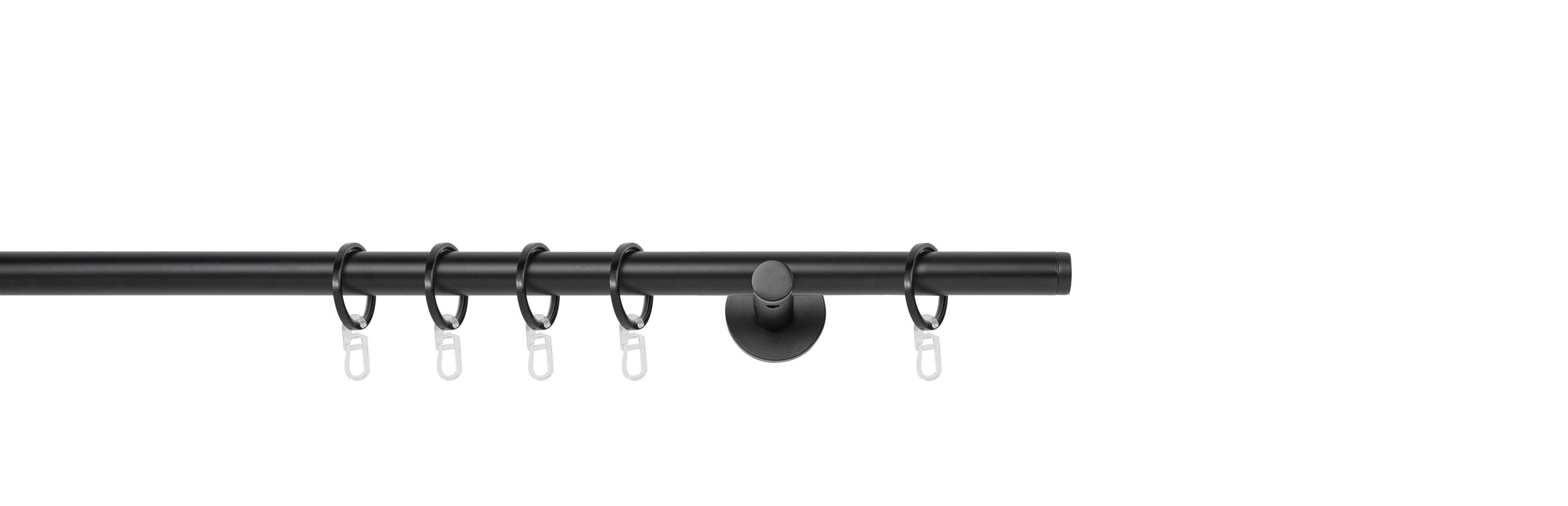 Rundstangengarnitur Schwarz L: 100 cm - Schwarz, Basics, Metall (100cm)